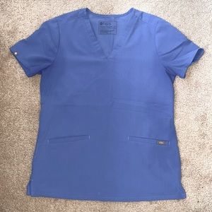 women's Ceil Blue Casma - Three-Pocket Scrub Top - S / Ceil Blue